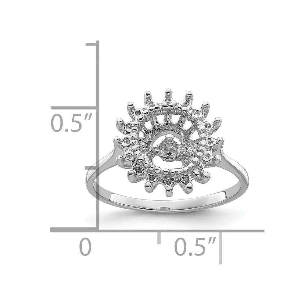 14k White Gold 7.5mm Pearl & Diamond Ring Mounting