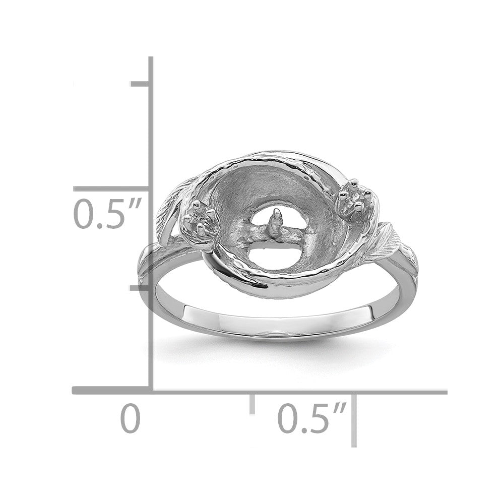 14k White Gold 7.5mm Pearl & Diamond Ring Mounting