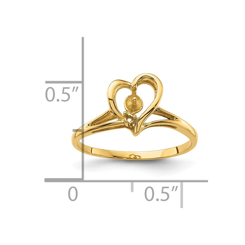 14k 4.5mm Pearl & Diamond Ring Mounting