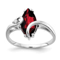 14k White Gold 12x6mm Marquise Garnet AAA Diamond ring