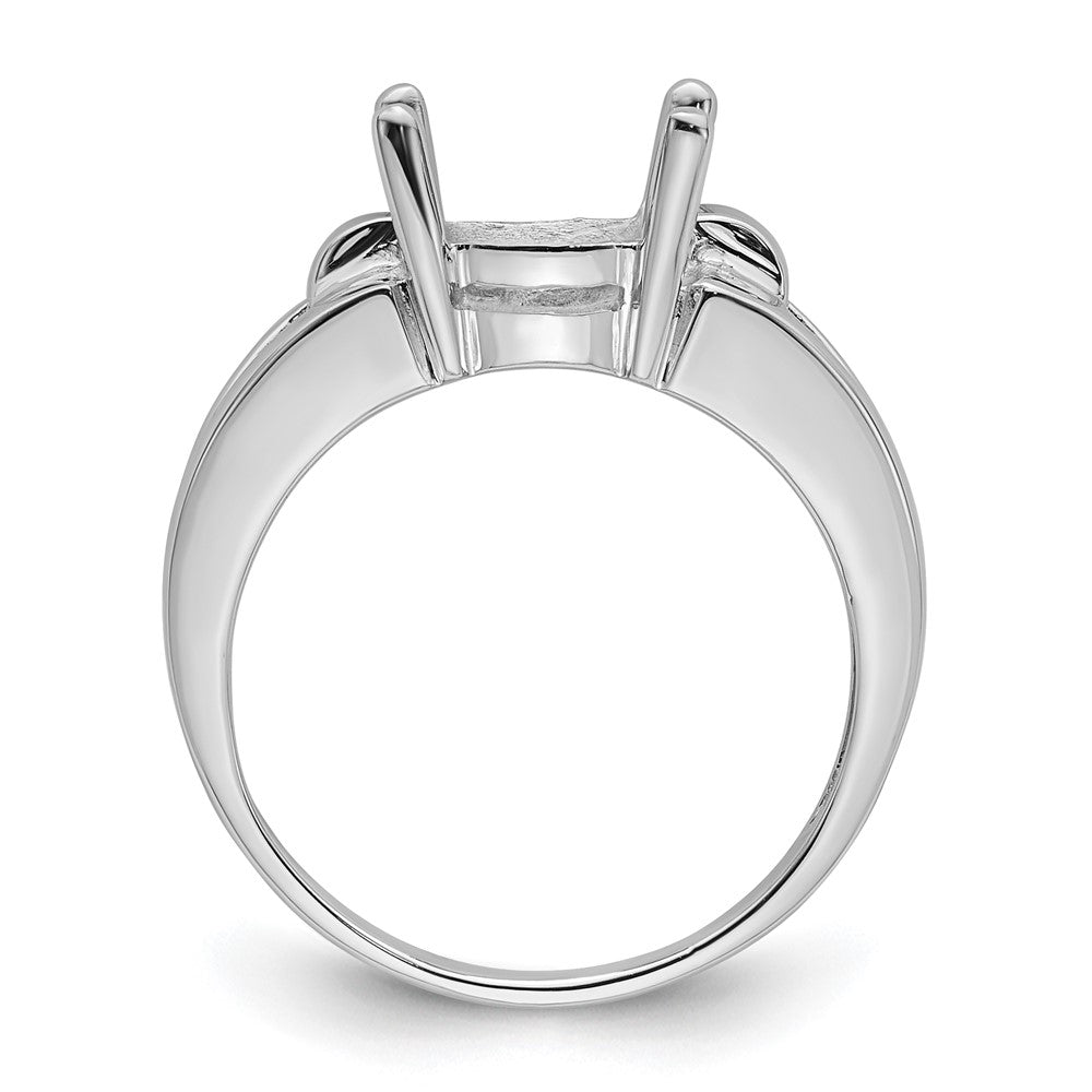 14k White Gold 11x9mm Oval Gemstone Ring Mounting