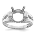 14k White Gold 11x9mm Oval Gemstone Ring Mounting