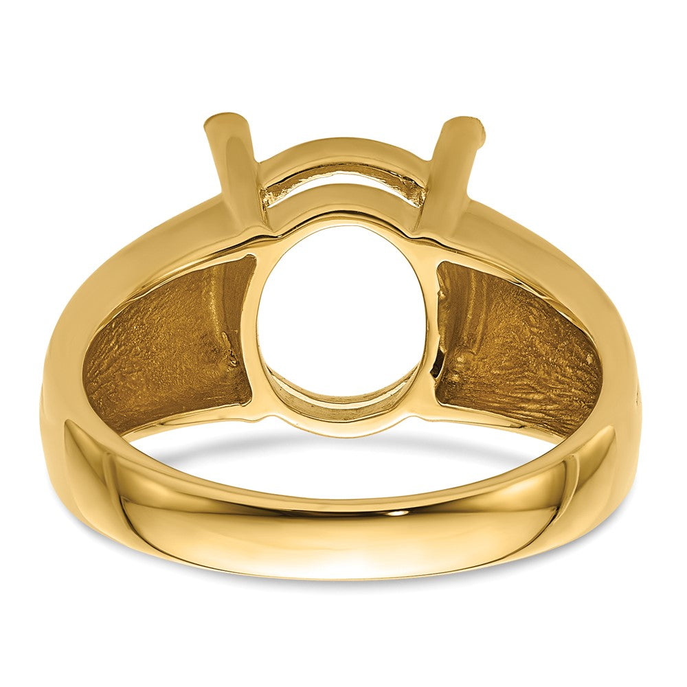 14k 12x10mm Oval Gemstone Ring Mounting