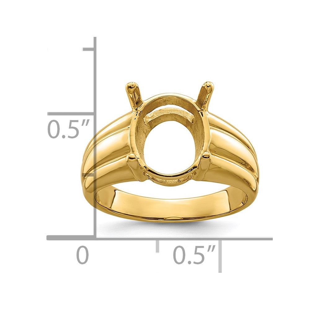 14k 12x10mm Oval Gemstone Ring Mounting