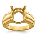 14k 12x10mm Oval Gemstone Ring Mounting