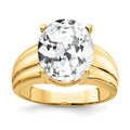 14k 12x10mm Oval Cubic Zirconia Ring