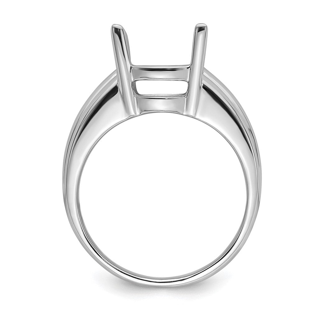 14k White Gold 12x10mm Oval Gemstone Ring Mounting