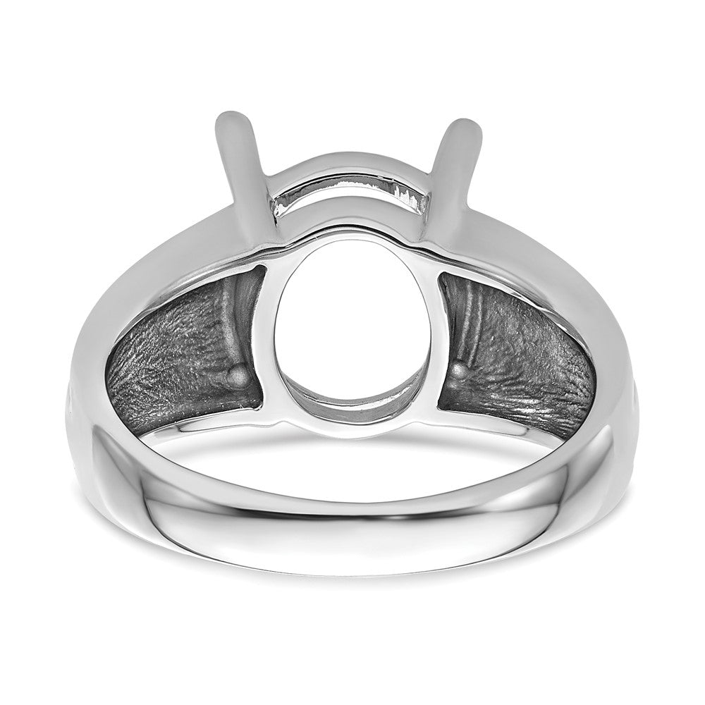 14k White Gold 12x10mm Oval Gemstone Ring Mounting