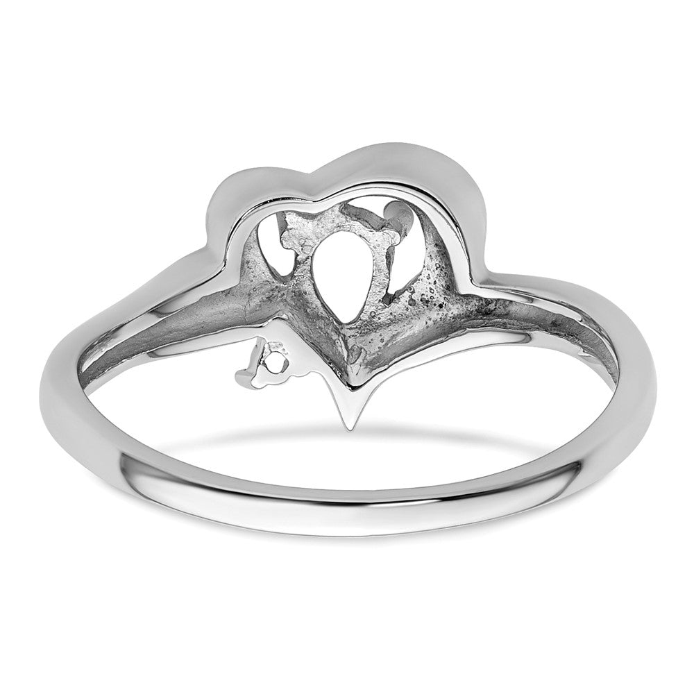 14k White Gold Diamond / 6x4mm Pear Gemstone Ring Mounting