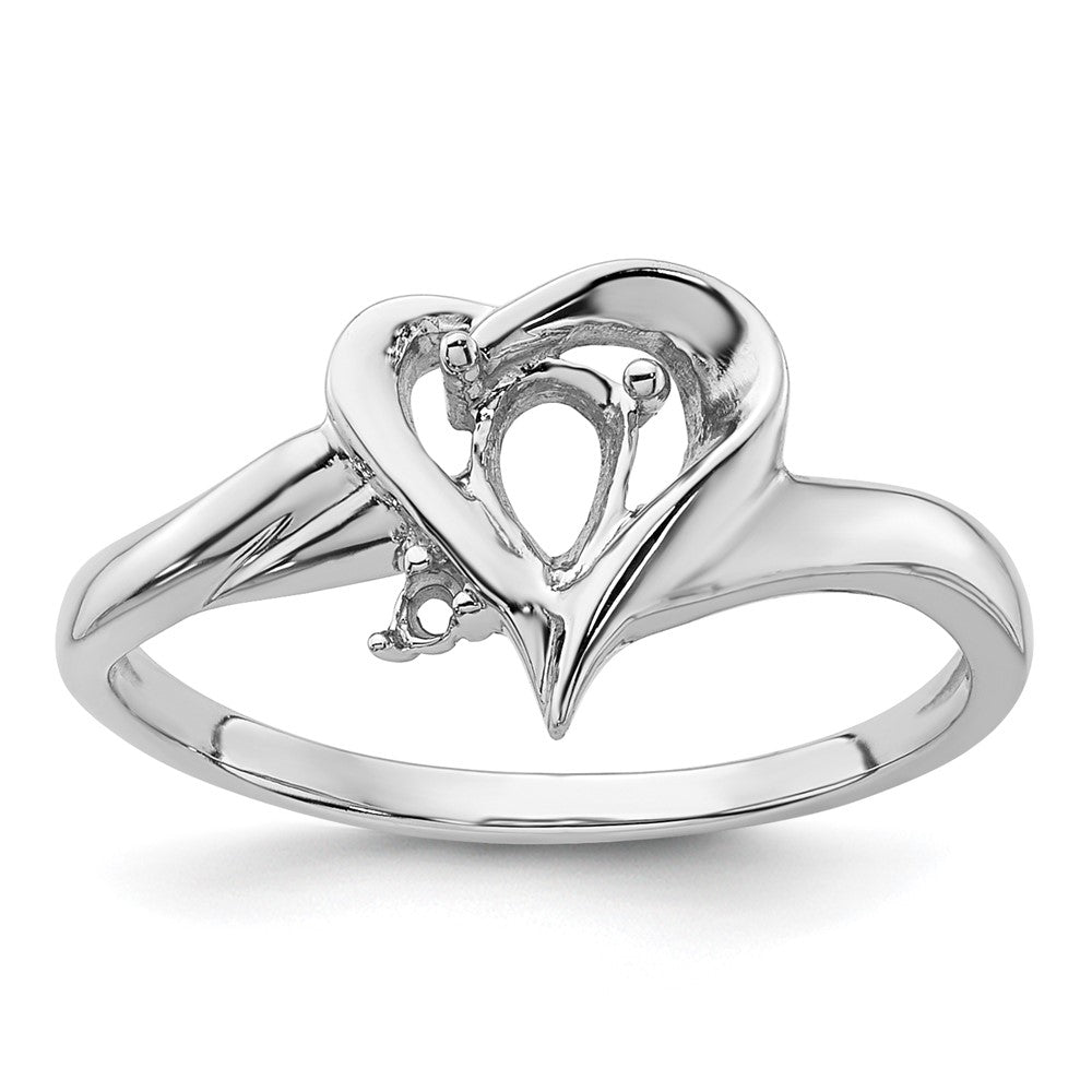 14k White Gold Diamond / 6x4mm Pear Gemstone Ring Mounting