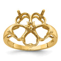 14k Diamond / Five 6mm Heart Gemstone Ring Mounting