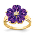 14k 6mm Heart Amethyst VS Diamond ring