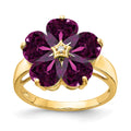 14k 6mm Heart Rhodolite Garnet A Diamond ring