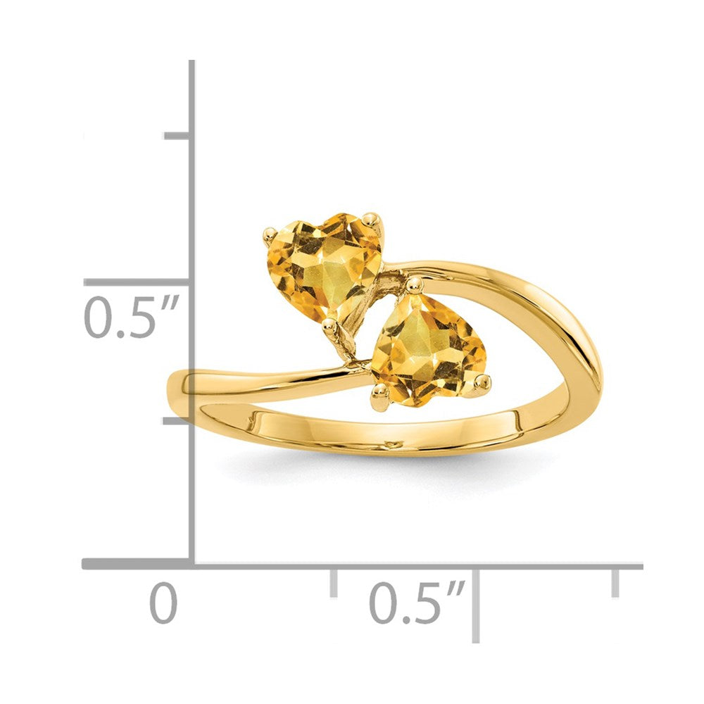14k 5mm Heart Citrine ring