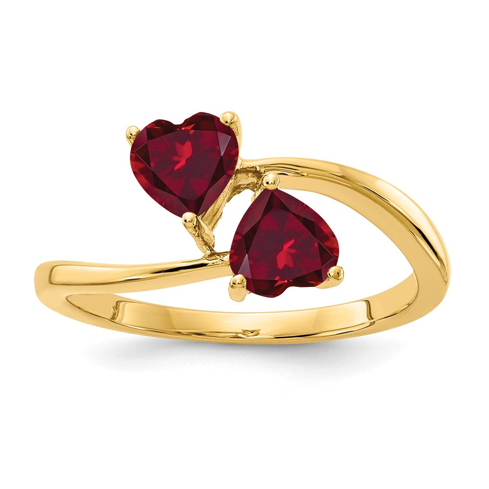 14k 5mm Heart Created Ruby ring