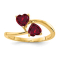 14k 5mm Heart Created Ruby ring