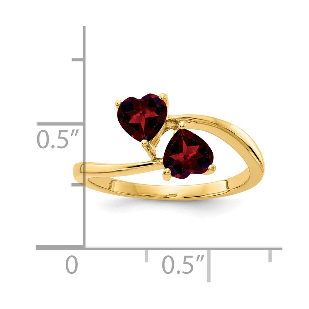 14k 5mm Heart Garnet ring