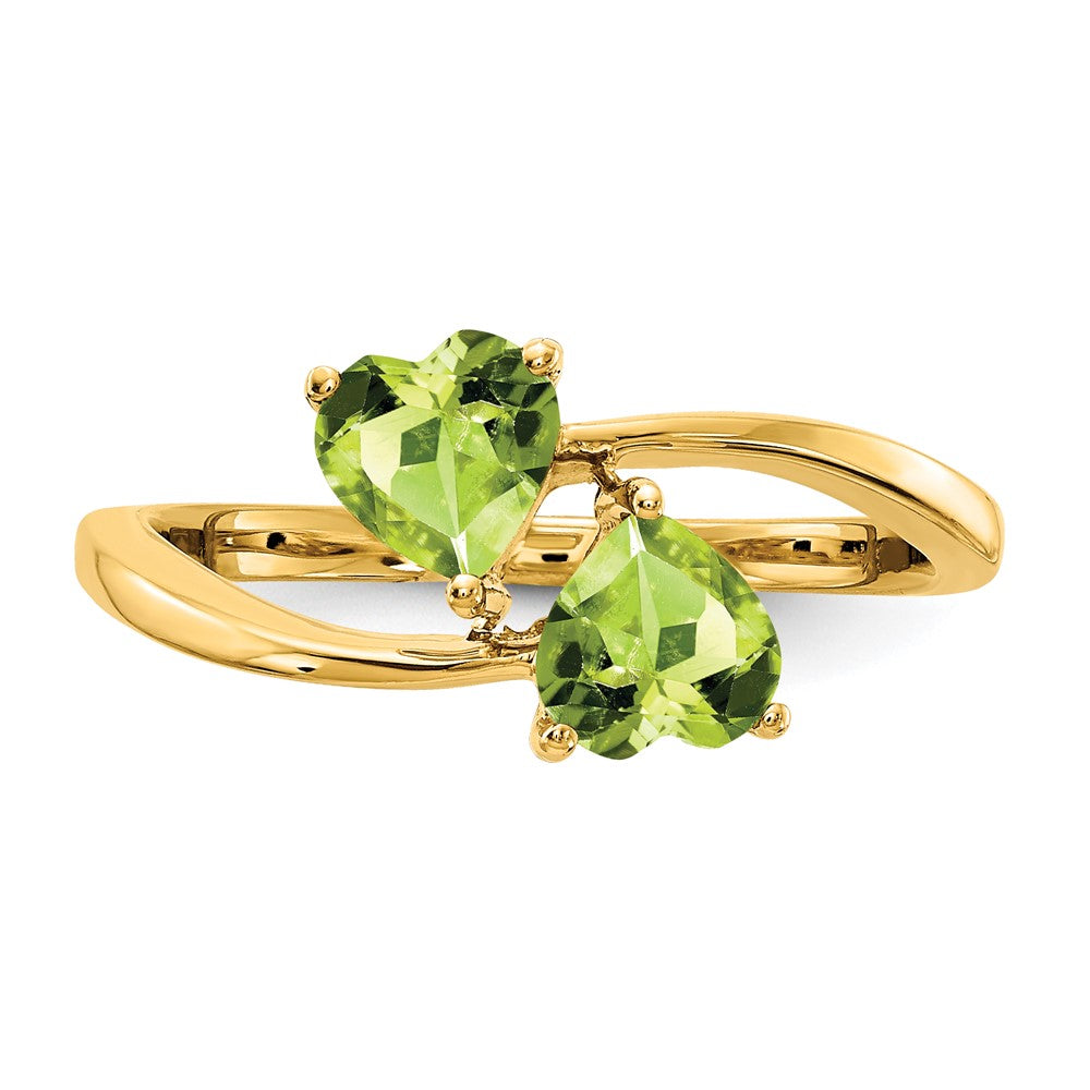 14k 5mm Heart Peridot ring