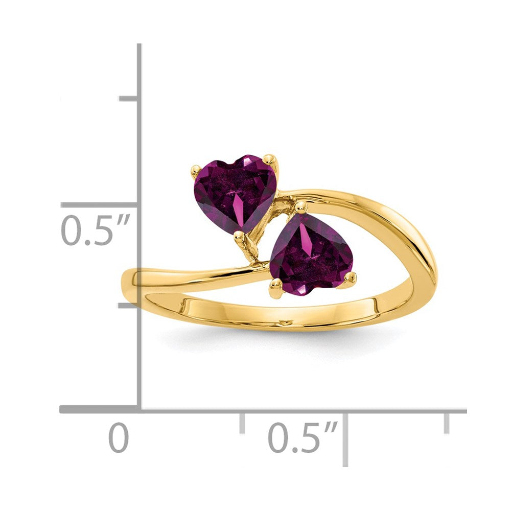 14k 5mm Heart Rhodolite Garnet ring