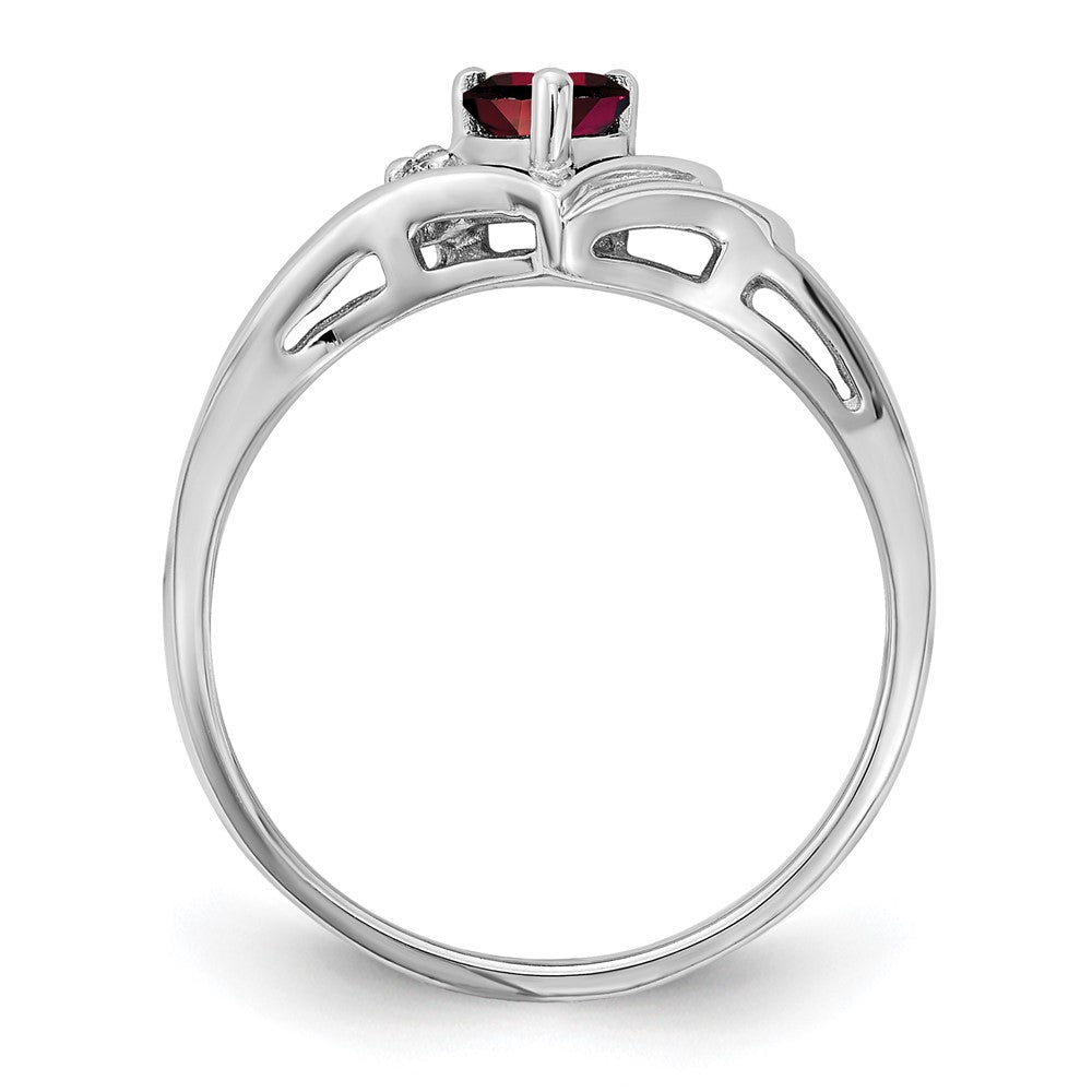 14k White Gold Diamond/4mm Heart Gemstone Ring Mounting