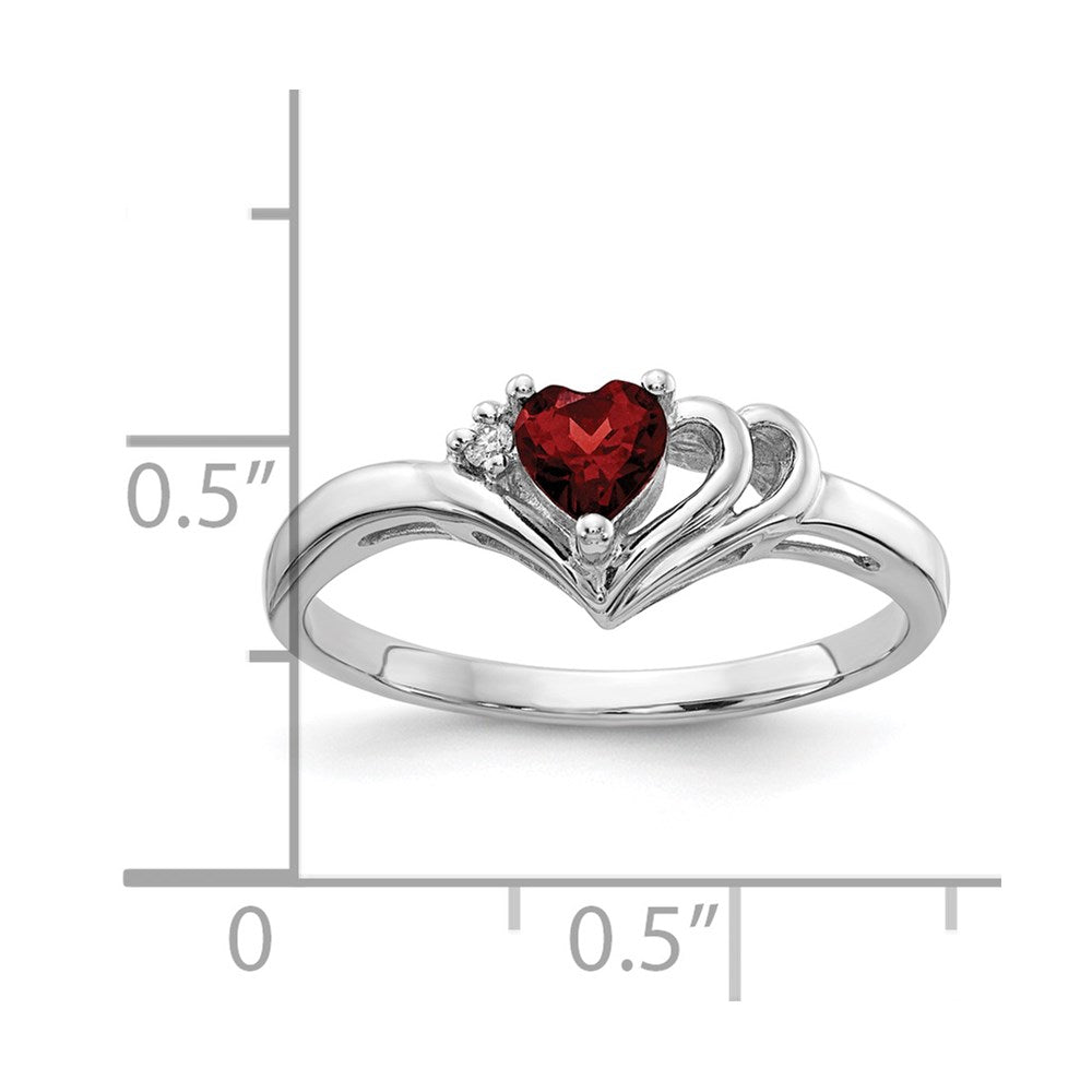 14k White Gold Diamond/4mm Heart Gemstone Ring Mounting