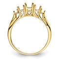 14k Diamond/3-Stone 6x4 and 5x3 Oval Gemstone Ring Mounting