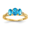 14ky Gemstone & Diamond Ring