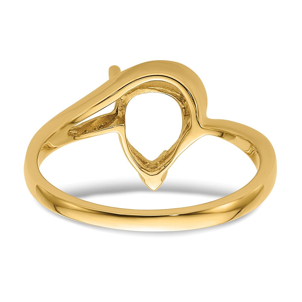 14k 9x6mm Pear Gemstone Ring Mounting