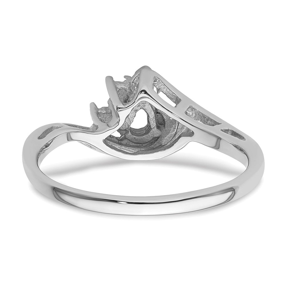 14k White Gold Diamond / 5x3mm Pear Gemstone Ring Mounting
