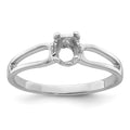 14k White Gold 6x4mm Oval Gemstone Ring Mounting