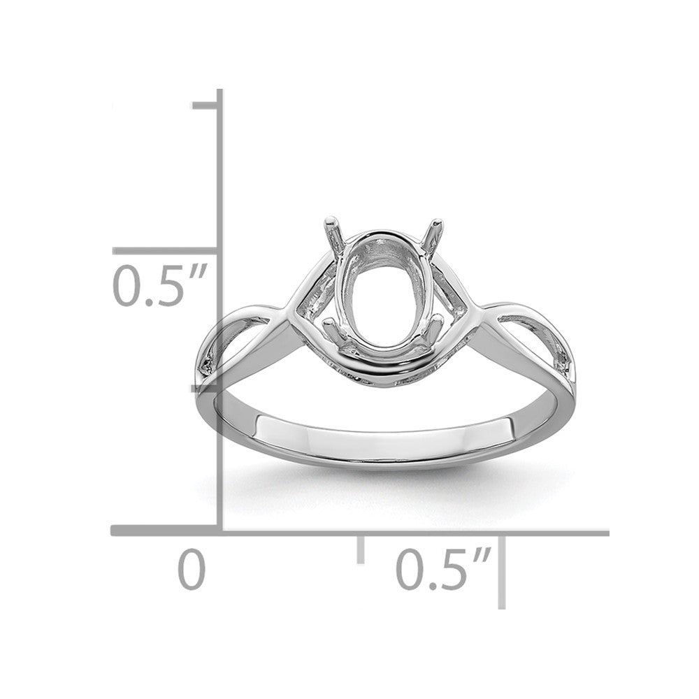 14k White Gold Gemstone Ring Mounting