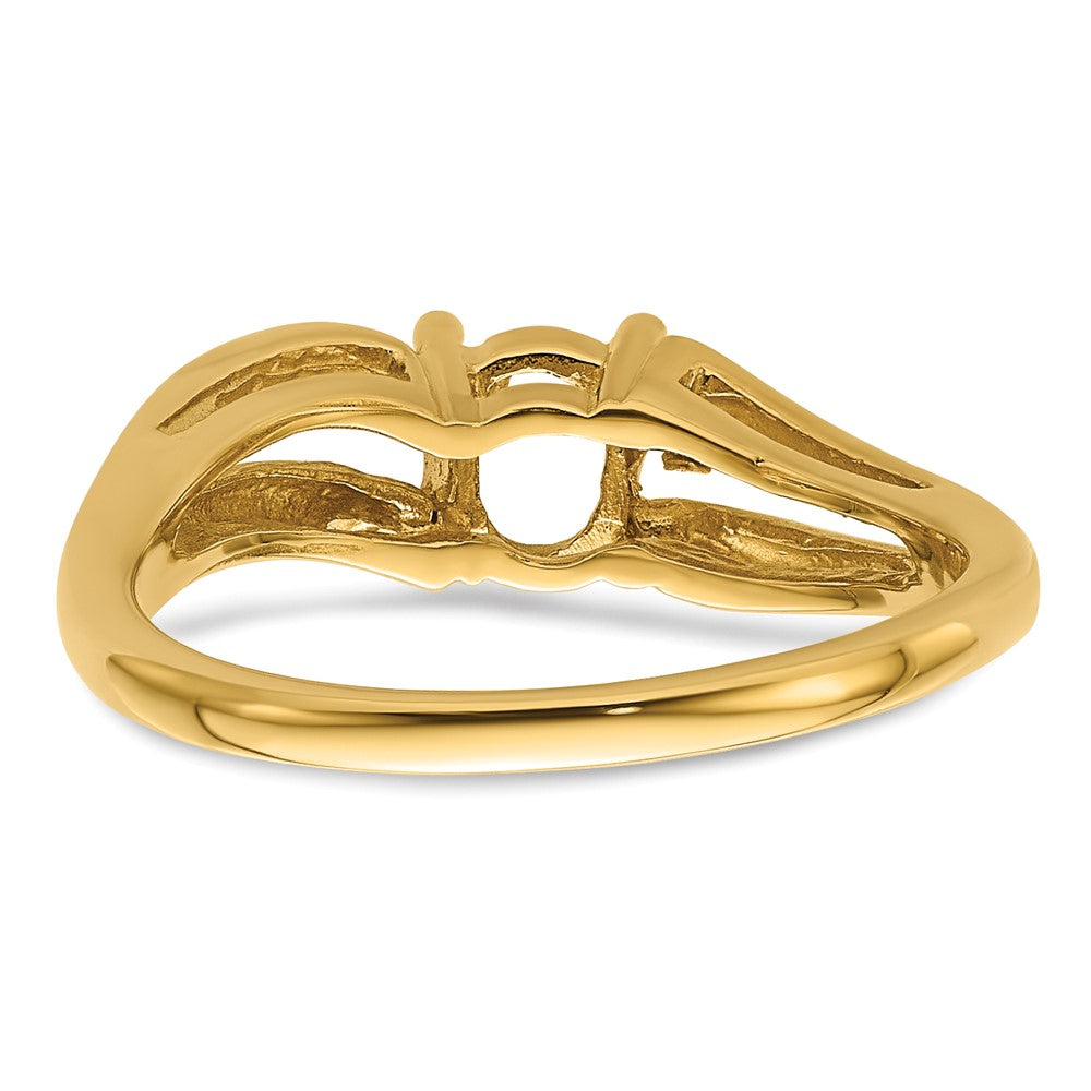 14k 6x4mm Oval Gemstone Ring Mounting