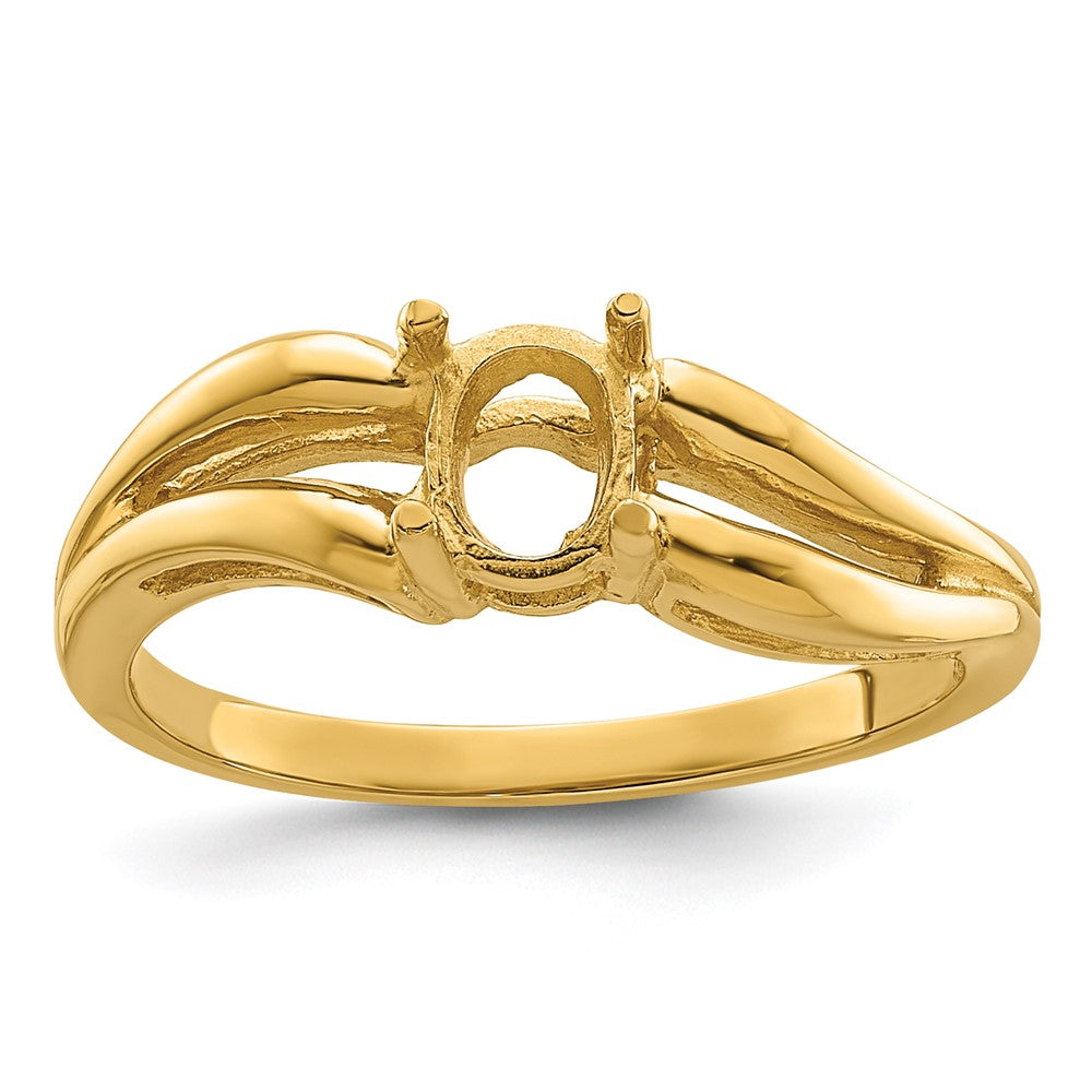 14k 6x4mm Oval Gemstone Ring Mounting
