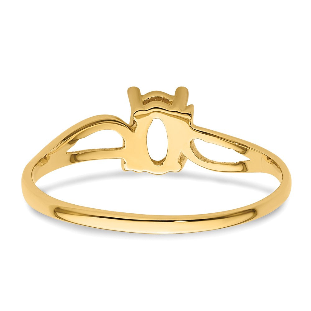 14k 6x4mm Oval Gemstone Ring Mounting