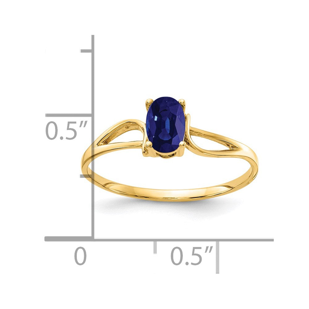 14k 6x4mm Oval Sapphire ring