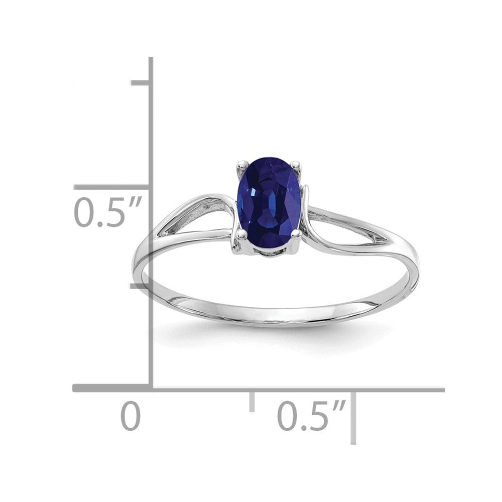 14k White Gold 6x4mm Oval Sapphire ring