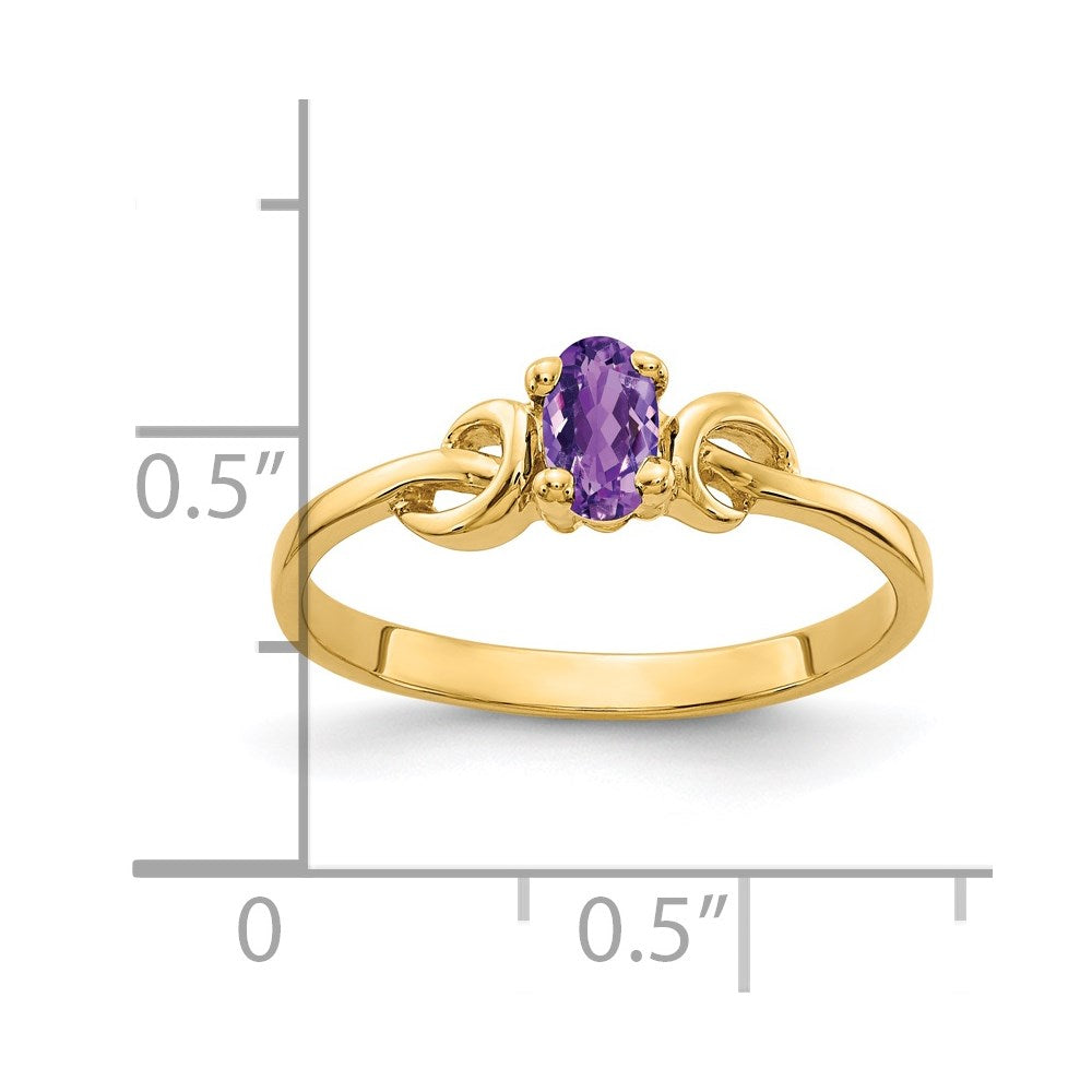 14k 5x3mm Oval Amethyst ring