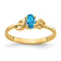14k 5x3mm Oval Blue Topaz ring