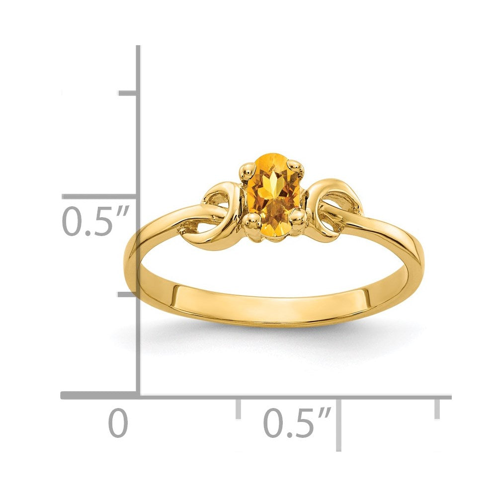 14k 5x3mm Oval Citrine ring