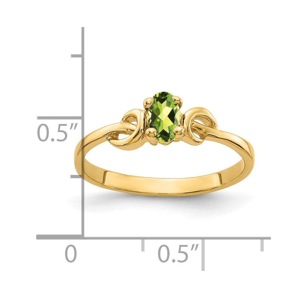 14k 5x3mm Oval Peridot ring