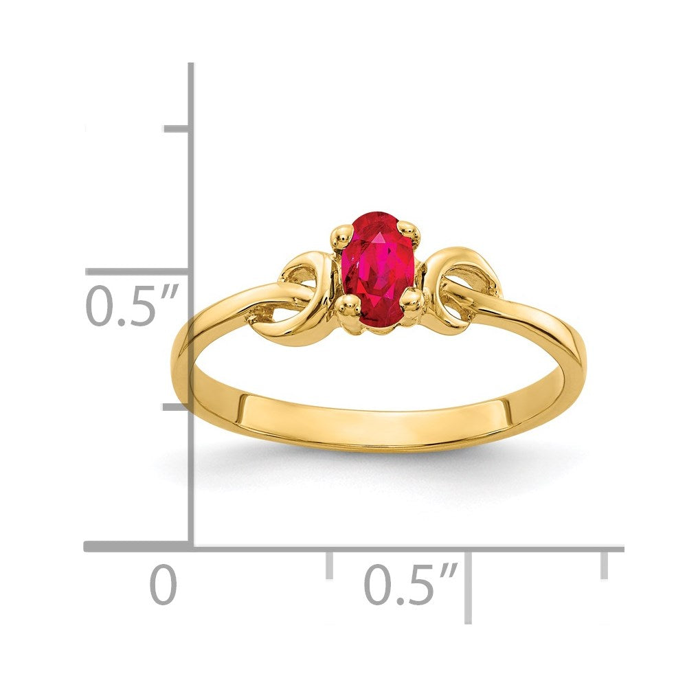 14k 5x3mm Oval Ruby ring