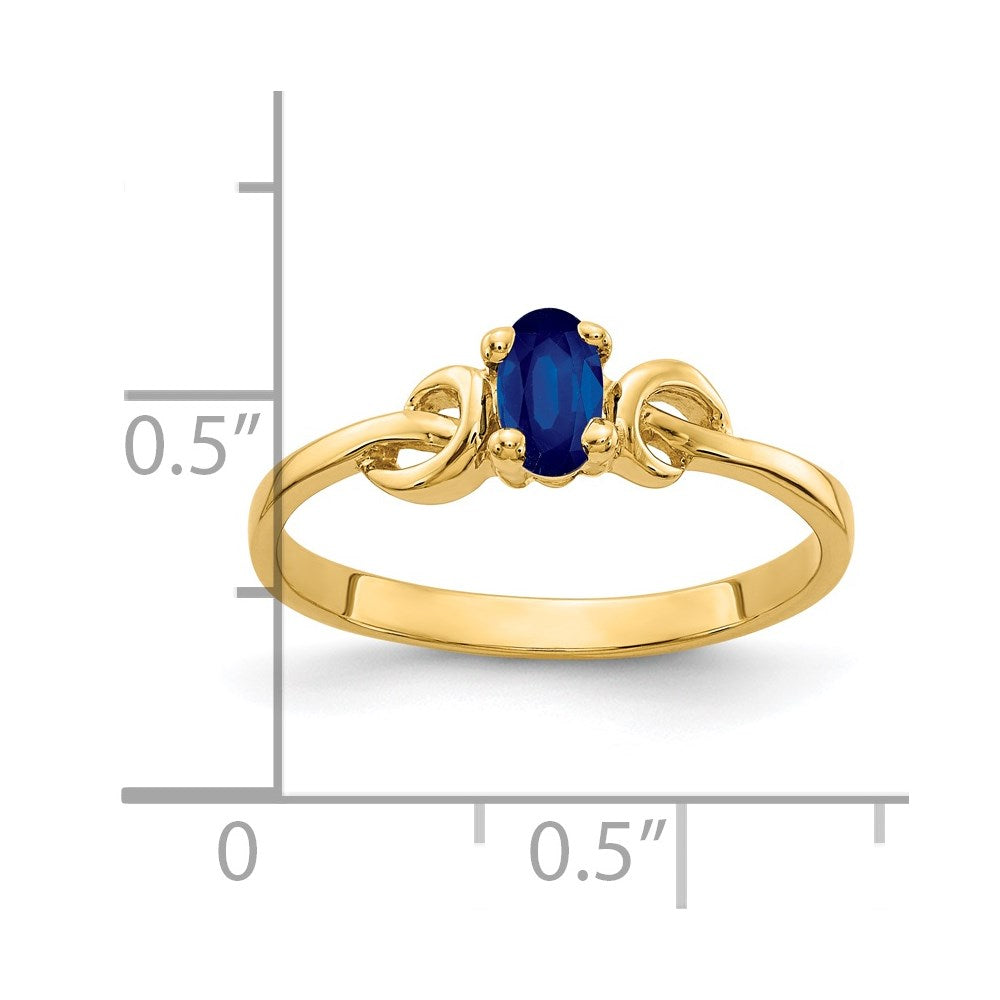 14k 5x3mm Oval Sapphire ring
