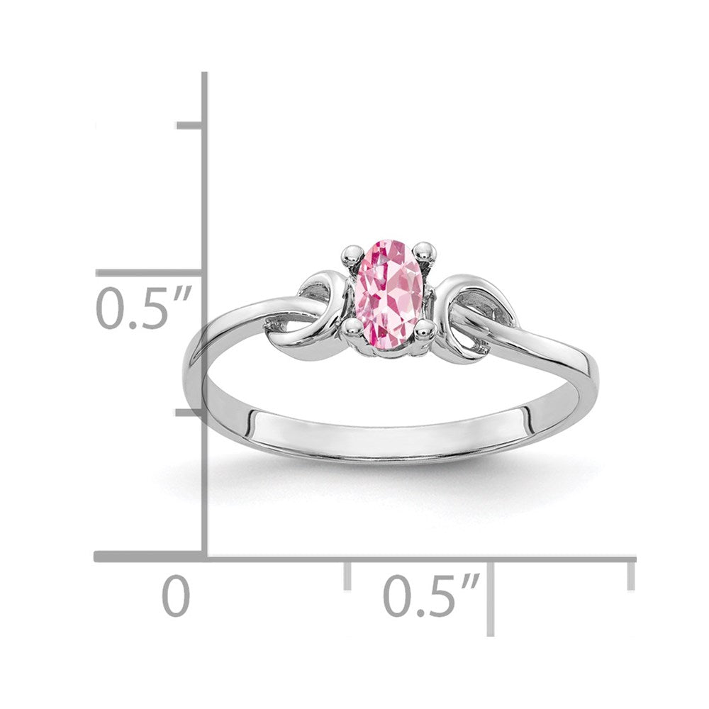14k White Gold 5x3mm Oval Pink Tourmaline Ring