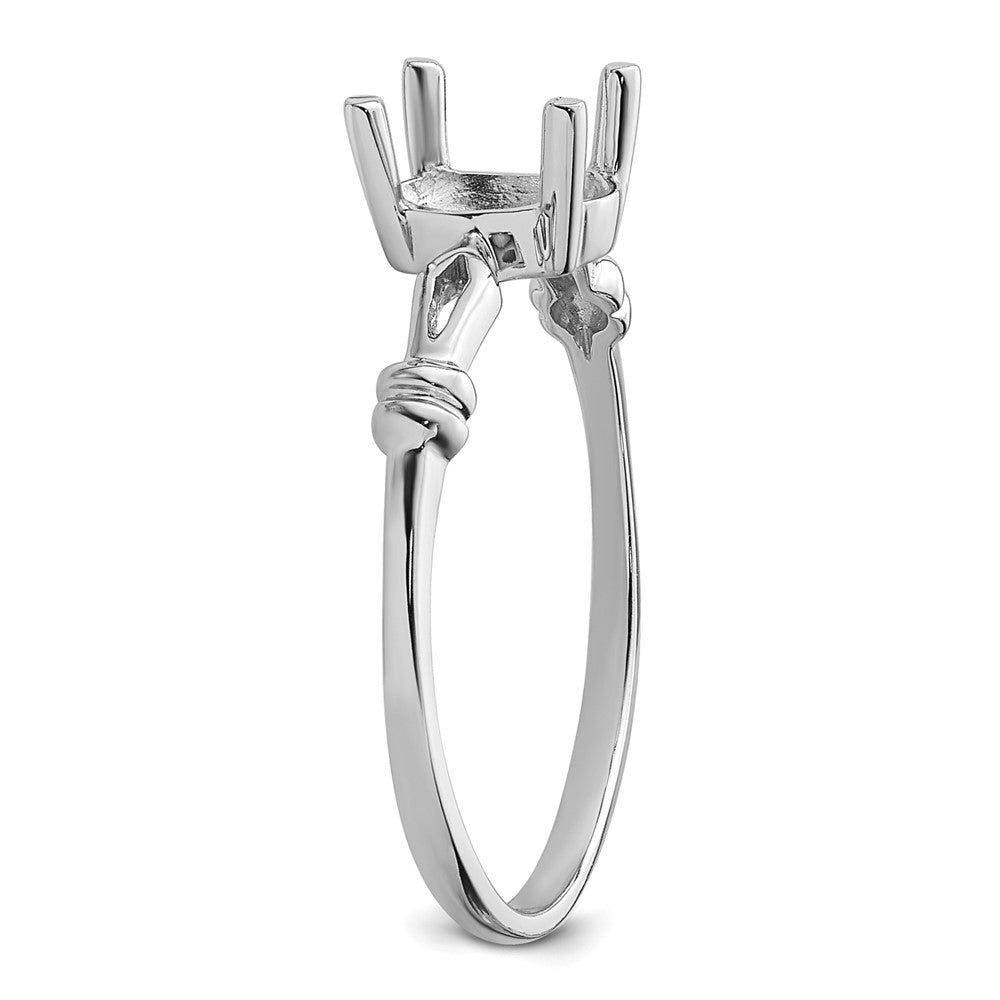 14k White Gold 7x5mm Oval Gemstone Ring Mounting