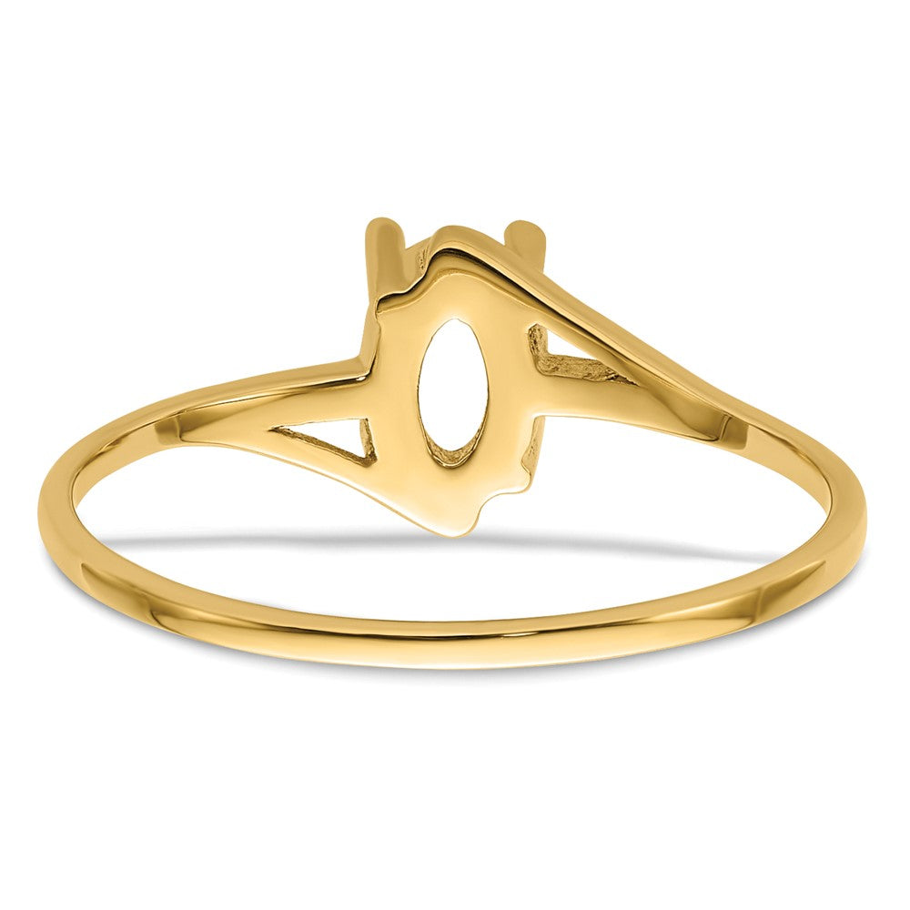 14k 6x4mm Oval Gemstone Ring Mounting