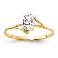 14k 6x4mm Oval Cubic Zirconia ring