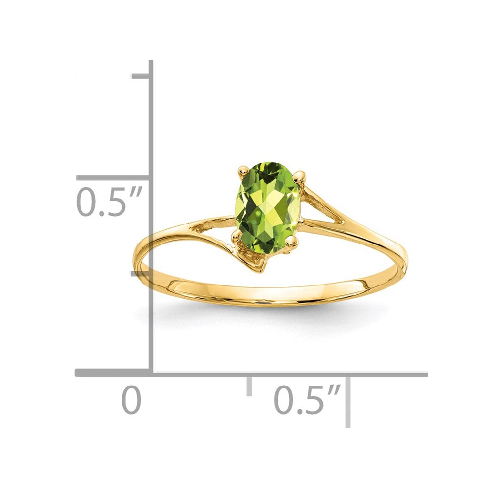 14k 6x4mm Oval Peridot ring
