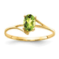 14k 6x4mm Oval Peridot ring
