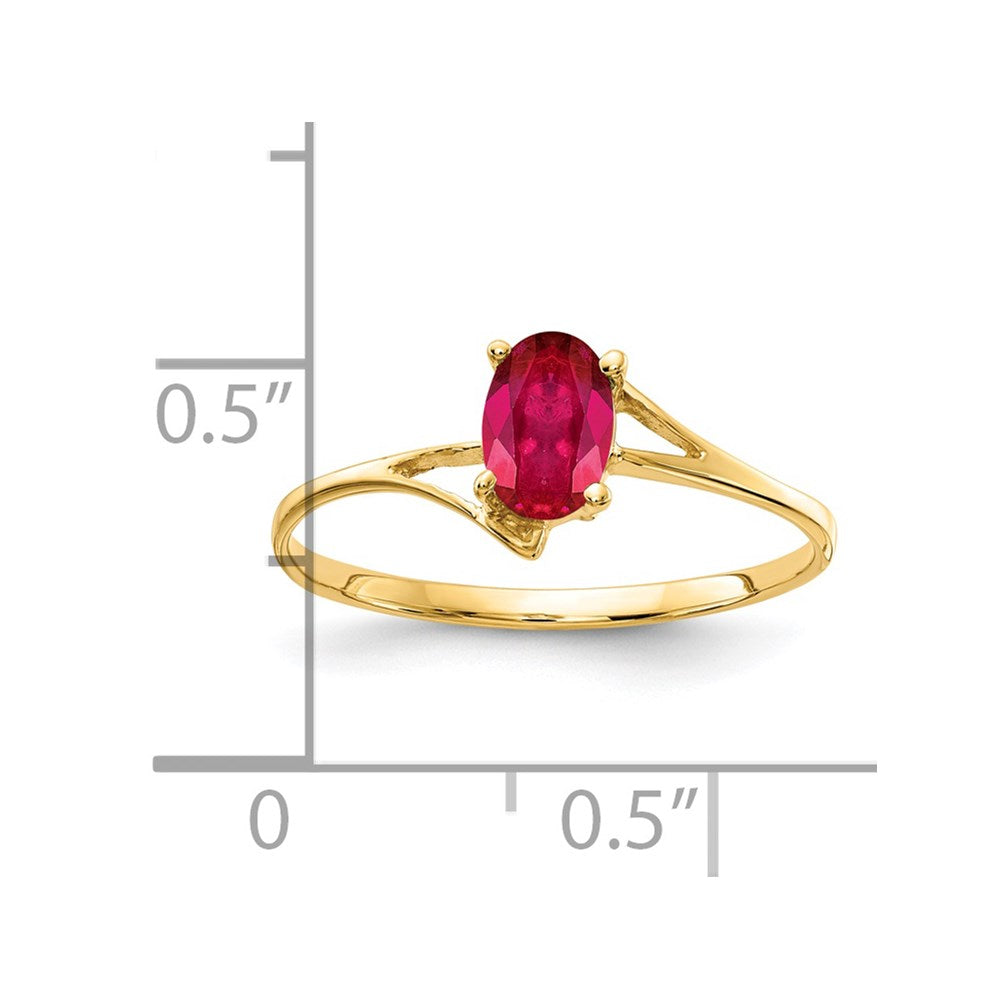 14k 6x4mm Oval Ruby ring