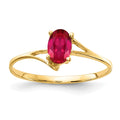 14k 6x4mm Oval Ruby ring
